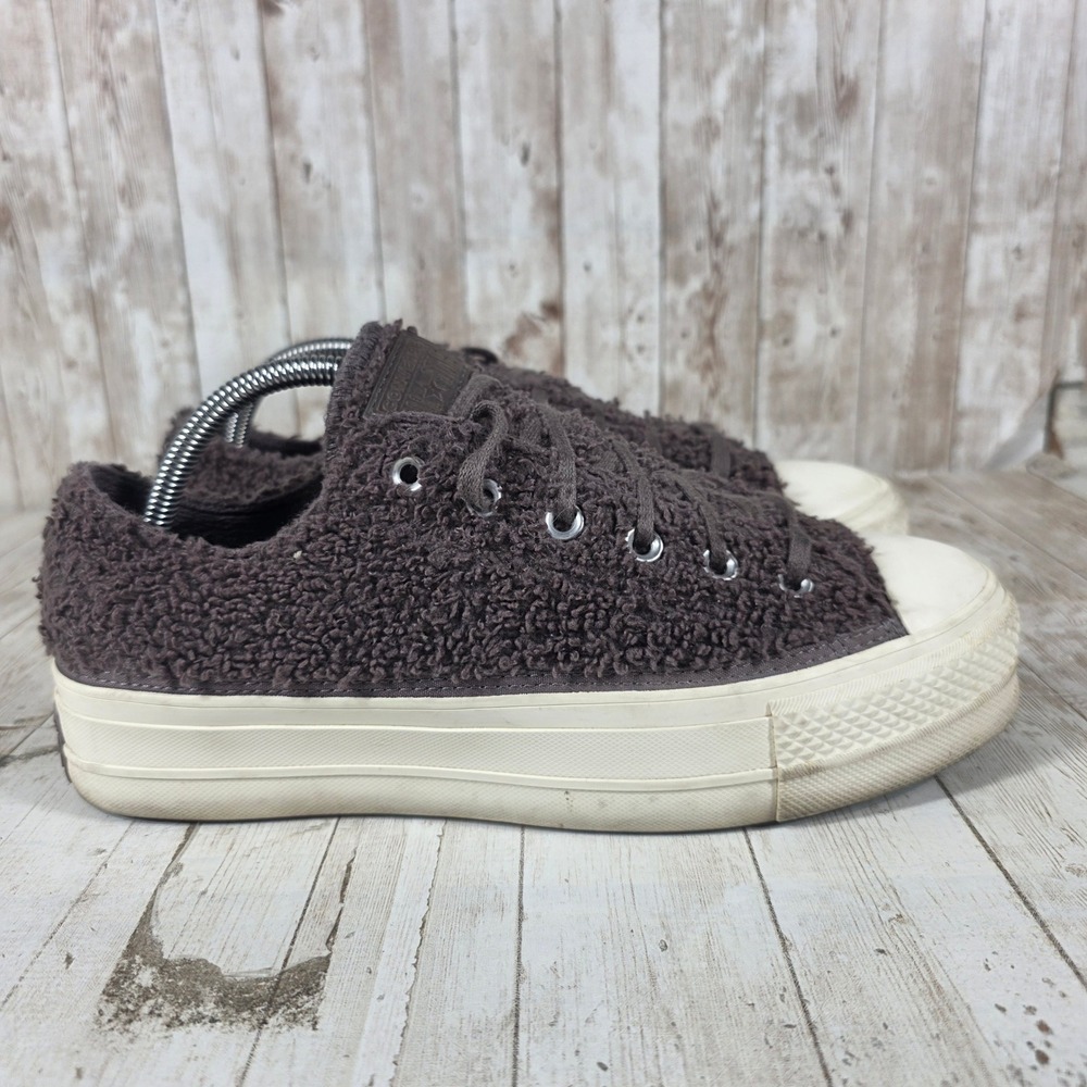 Converse Chuck Taylor All Star Lift Platform Sherpa Brown Womens Shoes 572201C
